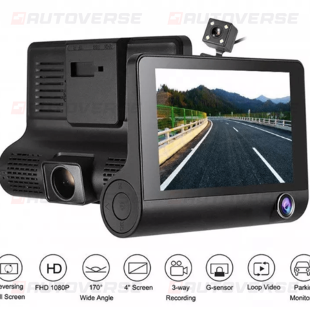 Rétroviseurs voiture Dvr Dashcam, Caméra 3 Lens Full HD 1080P