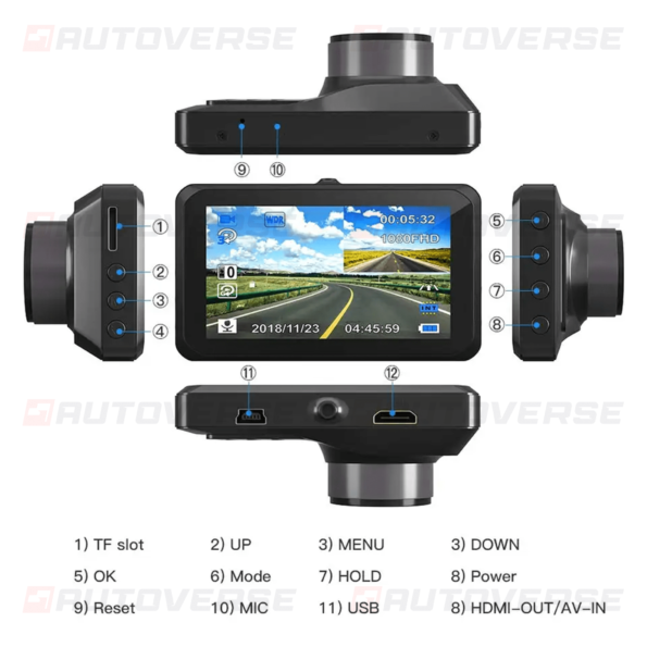 211.Dashcam mini camera de voiture car camcorder 1080p DVR dash cam embarque