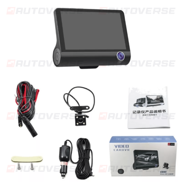 214.dashcam maroc Caméra Voiture DVR 3 Lens Rétroviseur Full HD 1080P.