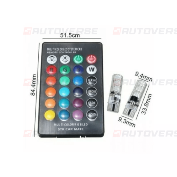 78.2 ampoules rgb multicolore led voiture maroc, led avec 16 couleurs télécommande3