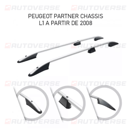 Barres de toit longitudinales Renault Kangoo Chassis - L1 A partir de 2008