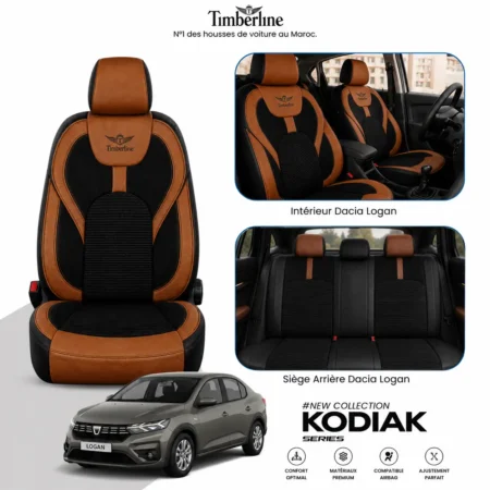 Housse de siège Dacia Logan 2013-2026 — Timberline Kodiak Marron