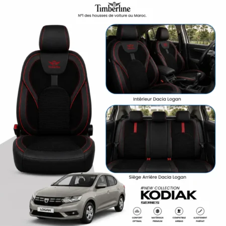 Housse de siège Dacia Logan 2013-2026 — Timberline Kodiak Rouge