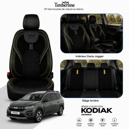 Housse de siège Dacia Jogger 2022-2026 — Timberline Kodiak Jaune