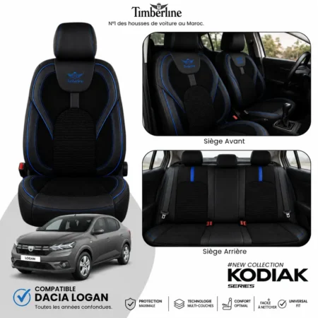 Housse de siège Dacia Logan 2013-2026 — Timberline Kodiak Bleu